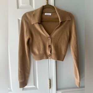 Cashmere crop cardigan sweater